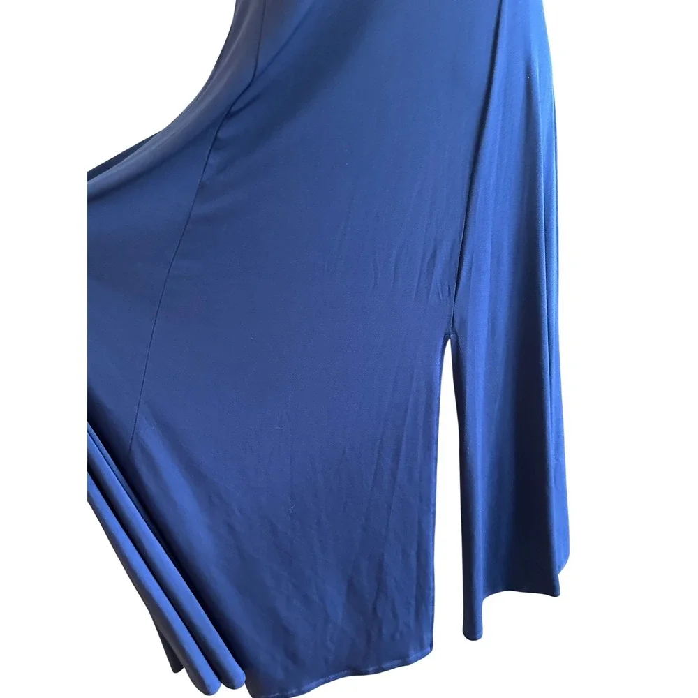 Michael Kors Navy Blue Sleeveless Double Slit Maxi Dress Large